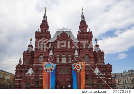 Historical museum (Victory Day decoration), Red Square, Moscow, Russia 57970128