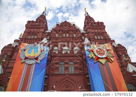 Historical museum (Victory Day decoration), Red Square, Moscow, Russia 57970132