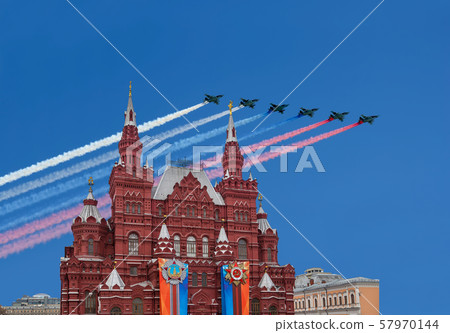 Historical museum (Victory Day decoration), Red Square, Moscow, Russia 57970144