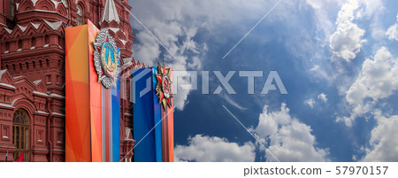 Historical museum (Victory Day decoration), Red Square, Moscow, Russia Historical museum (Victory Day decoration), Red Square, Moscow, Russia 57970157