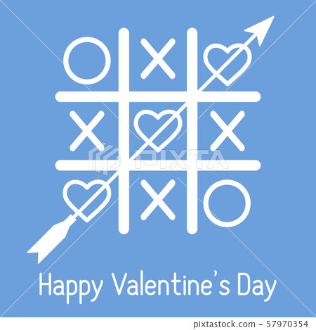 Greeting card with tic tac toe game with hearts Greeting card with tic tac toe game with hearts 57970354