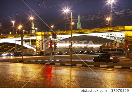 Stone Bridge near Kremlin (at night). Moscow, Russia Stone Bridge near Kremlin (at night). Moscow, Russia 57970369