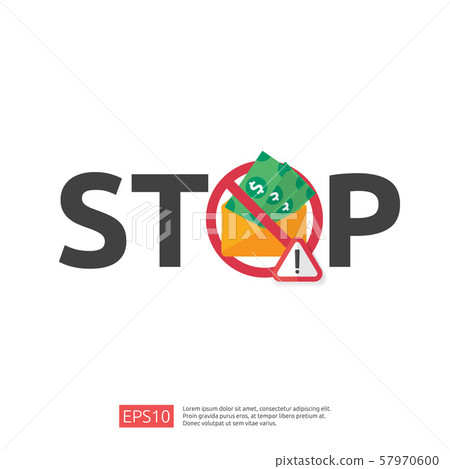 Stop and Anti Corruption concept. Business bribe Stop and Anti Corruption concept. Business bribe 57970600