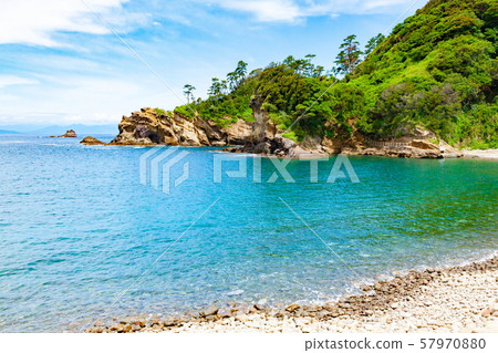 靜岡縣加茂郡西伊豆町浮島海岸伊豆半島愛媛崎風光 照片素材 圖片 圖庫