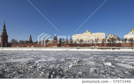 View of the Moskva River and the Kremlin, Moscow, Russia--the most popular view of Moscow 57971440