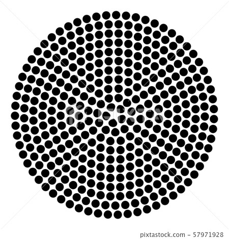 Round shape with circle dots. Vector template texture. Round shape with circle dots. Vector template texture. 57971928