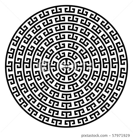 Greek key round meander frame. Greek border. Vector Greek key round meander frame. Greek border. Vector 57971929