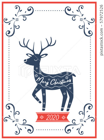 White Christmas card with a deer. Vector... - Stock Illustration ...