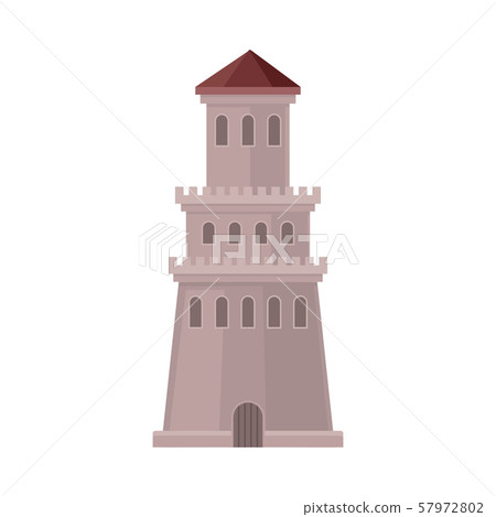 Tower is in the shape of a cone. Vector illustration on a white background. Tower is in the shape of a cone. Vector illustration on a white background. 57972802