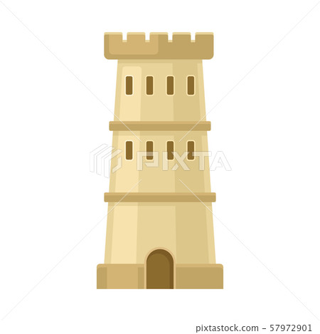 Beige watchtower. Vector illustration on a white background. Beige watchtower. Vector illustration on a white background. 57972901