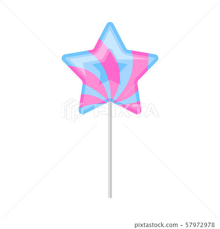 Star-shaped lollipop. Vector illustration on a white background. Star-shaped lollipop. Vector illustration on a white background. 57972978