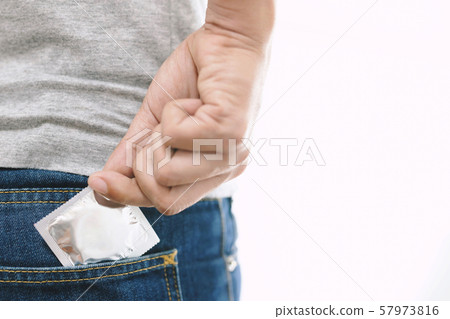 Condom man ready to use in Jeans pocket 57973816