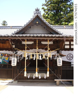 Sanada Shrine in Ueda Castle, Shinshu, built with traditional Japanese architecture and craftsmanship Sanada Shrine in Ueda Castle, Shinshu, built with traditional Japanese architecture and craftsmanship 57974055