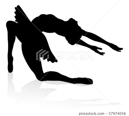 Ballet Dancer Silhouette Set 57974056