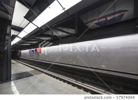 Metro station CSKA -- is a station on the Kalininsko-Solntsevskaya Line of the Moscow Metro, Russia. It opened on 26 February 2018 57974084
