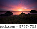 Sunrise scene of the northernmost island of Rishiri Island, Hokkaido 57974738