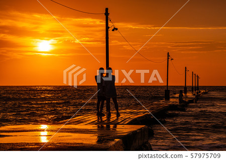 Evening view of the Haraoka coast Evening view of the Haraoka coast 57975709