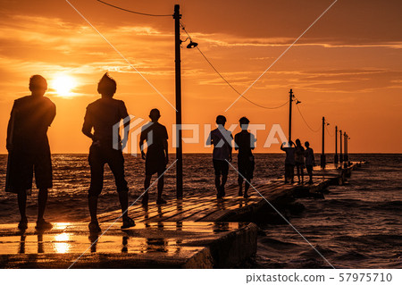 Evening view of the Haraoka coast Evening view of the Haraoka coast 57975710