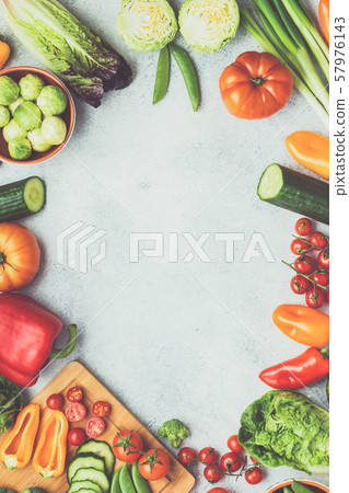 Fresh raw ingredients for salad Fresh raw ingredients for salad 57976143