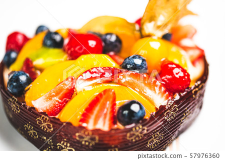 Heart shaped fruit sponge cake 2 57976360