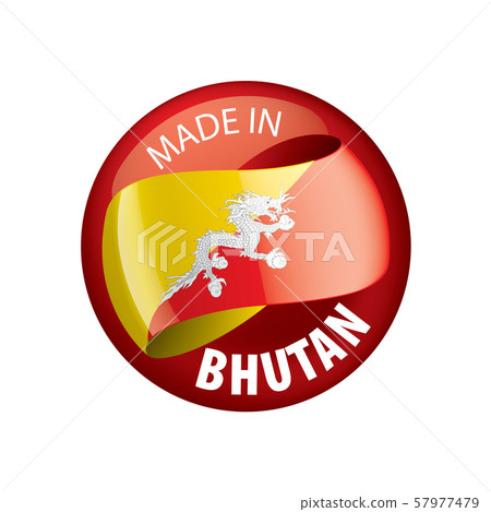 Bhutan flag, vector illustration on a white background 57977479