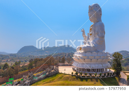 white big Guanyin statue in blue sky white big Guanyin statue in blue sky 57977950