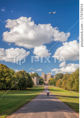 Windsor castle with garden near London, England 57978654