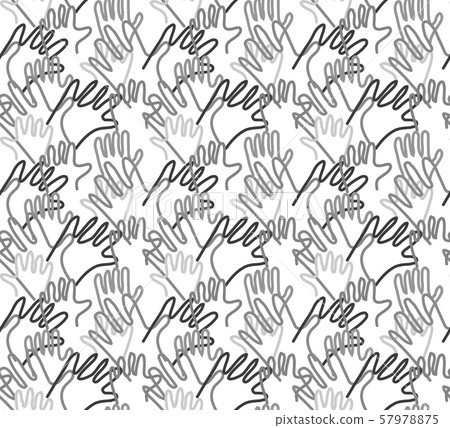 Hand arms palms lines grayscale semaless pattern Hand arms palms lines grayscale semaless pattern 57978875