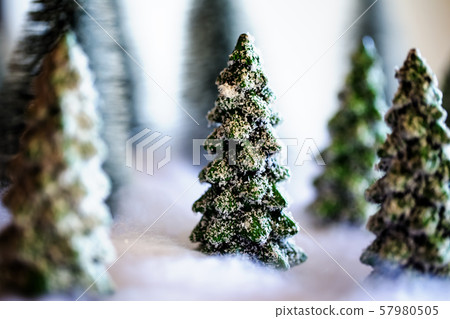 Winter forest and snow and green and white background Winter forest and snow and green and white background 57980505