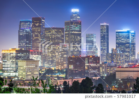 Los Angeles, California, USA downtown skyline 57981017