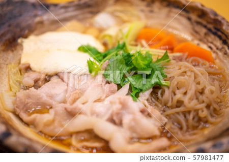 Japanese hot pot suki is a popular food for the Japanese hot pot suki is a popular food for the 57981477