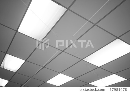 White ceiling with neon light bulbs in uprisen White ceiling with neon light bulbs in uprisen 57981478