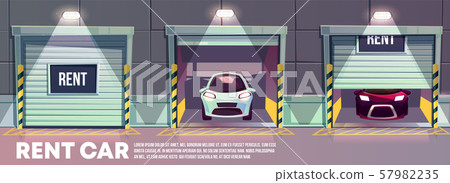 Rental car service cartoon concept 57982235