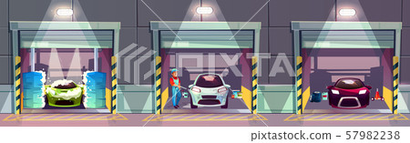 Car wash business services cartoon concept Car wash business services cartoon concept 57982238