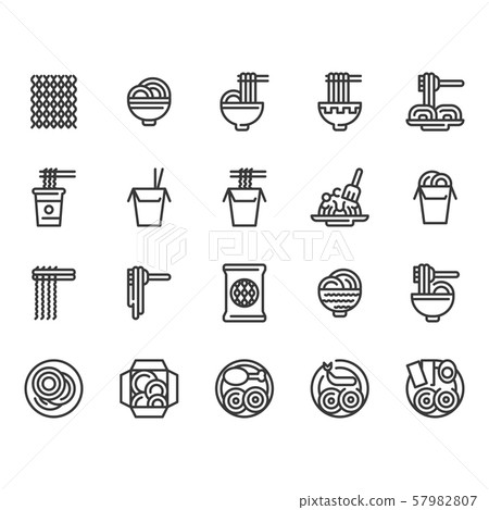 Noodle icon set.Vector illustration 57982807