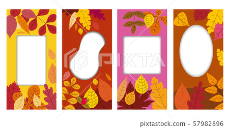 Set autumn templates backgrounds of autumn fallen leaves orange yellow foliage. Social media stories Set autumn templates backgrounds of autumn fallen leaves orange yellow foliage. Social media stories 57982896