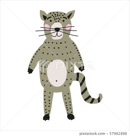 Cat cute funny character. Childish vector illustration in scandinavian style. Vector illusttration 57982898