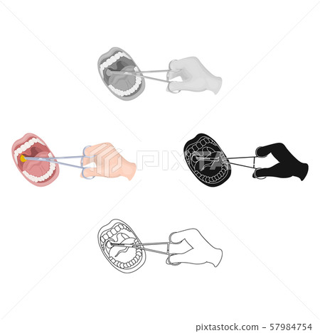 Treatment of the tonsils In the oral cavity. Medicine single icon in cartoon,black style vector 57984754