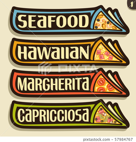 Vector labels for Pizza 57984767