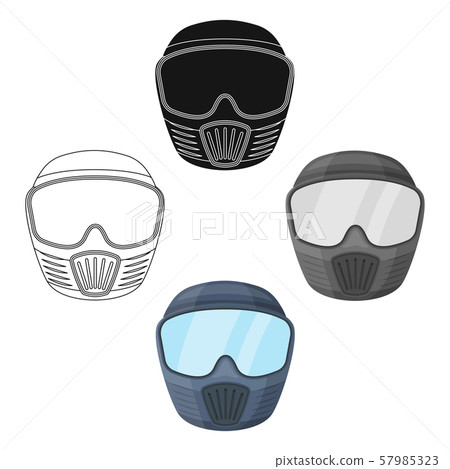 Protective mask.Paintball single icon in… - Stock Illustration
