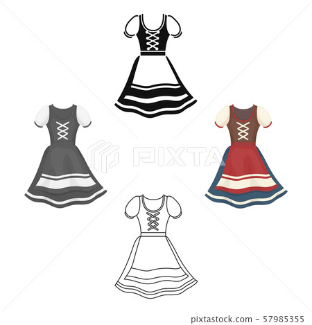 Dirndl icon in cartoon,black style isolated on white background. Oktoberfest symbol stock vector 57985355