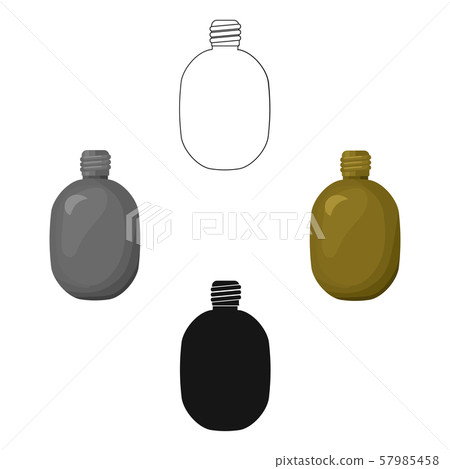 Army canteen icon in cartoon,black style isolated on white background. Military and army symbol Army canteen icon in cartoon,black style isolated on white background. Military and army symbol 57985458
