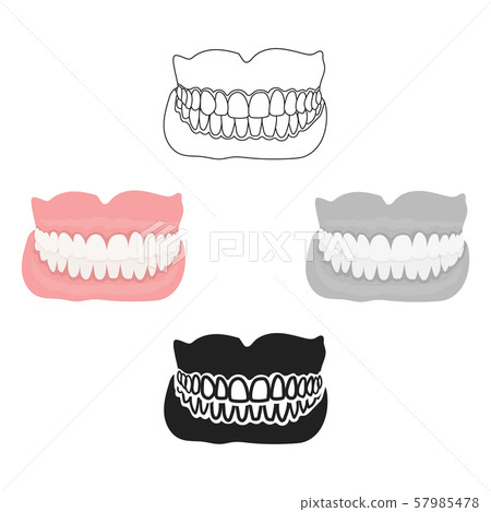Jaw icon cartoon,black. Single medicine icon from the big medical, healthcare cartoon,black. 57985478