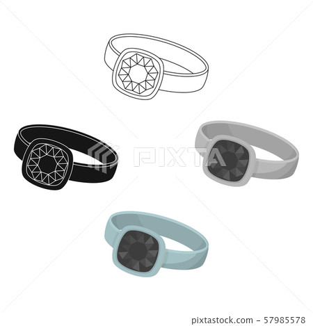 Silver ring icon in cartoon,black style isolated on white background. Jewelry and accessories symbol Silver ring icon in cartoon,black style isolated on white background. Jewelry and accessories symbol 57985578