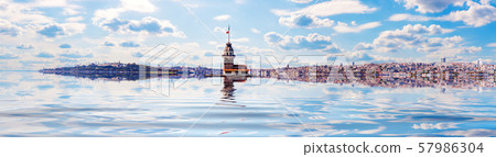 Maiden Tower of Istanbul, beautiful sea panorama Maiden Tower of Istanbul, beautiful sea panorama 57986304