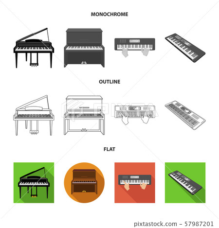 Vector design of music and piano logo. Set of music and song stock vector illustration. 57987201