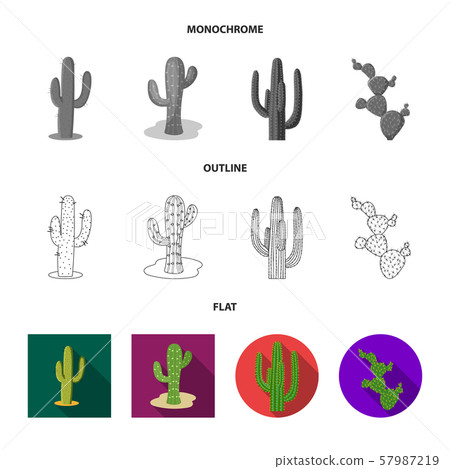 Vector design of flower and summer logo. Set of flower and garden vector icon for stock. 57987219