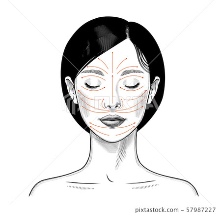 Instructions for facial massage. Instructions for facial massage. 57987227