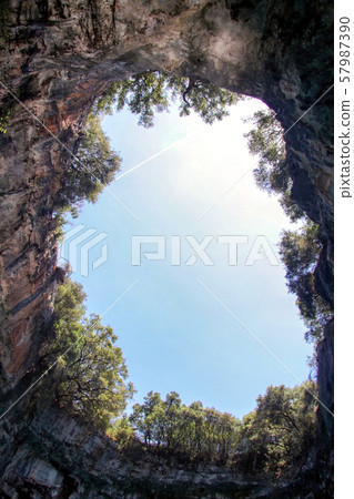 ailure in a karst cave above Lake Melissani 57987390