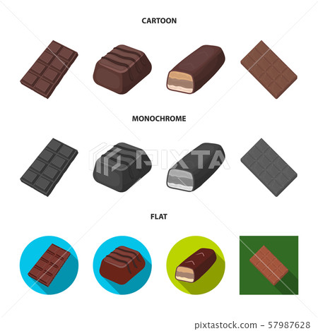 Isolated object of chocolate and flavor logo. Collection of chocolate and chunk vector icon for Isolated object of chocolate and flavor logo. Collection of chocolate and chunk vector icon for 57987628
